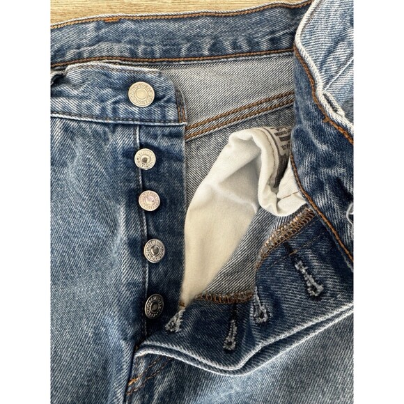 Levi’s Premium 501 Distressed Jeans Women’s W25 L30 Button Fly 100% Cotton - Picture 7 of 15
